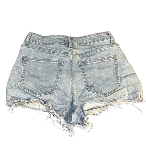 Forever 21 Womens Denim Blue Jean Floral Embroidered Cut Off High Waist Size 28 - Picture 6 of 11